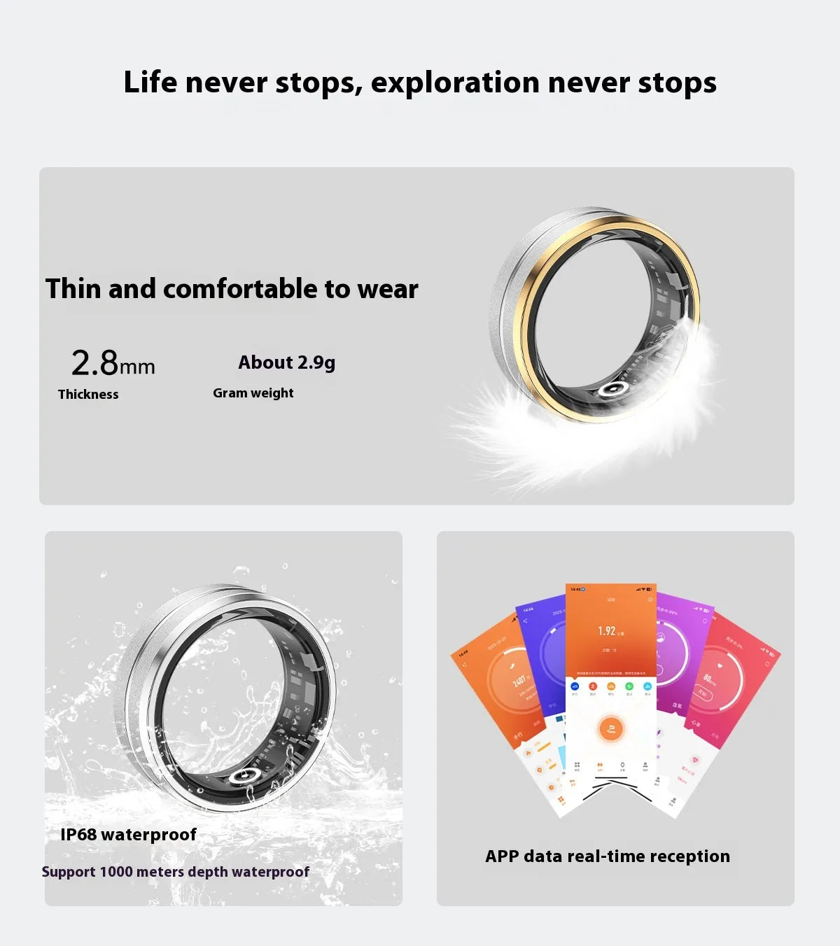 Smart Ring — Waterproof Fitness Tracker
