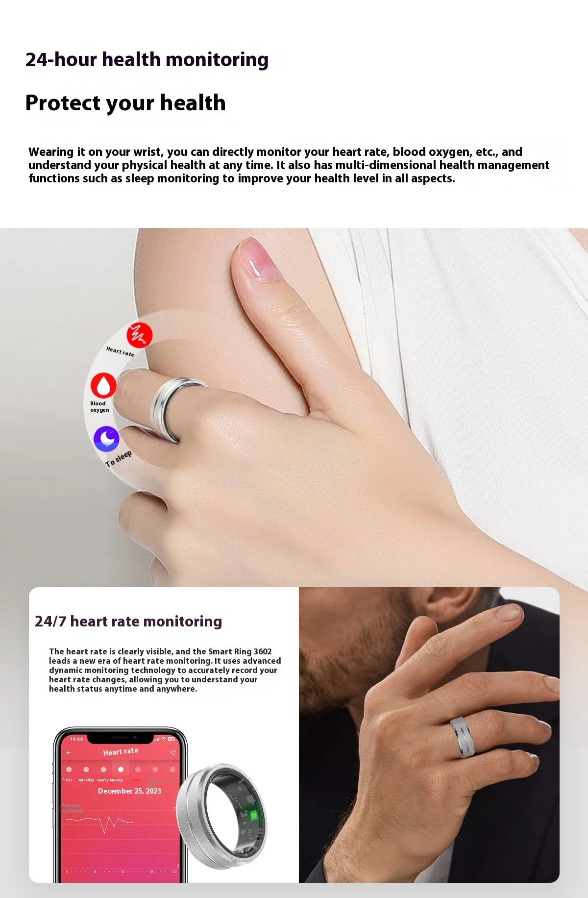 Smart Ring — Waterproof Fitness Tracker