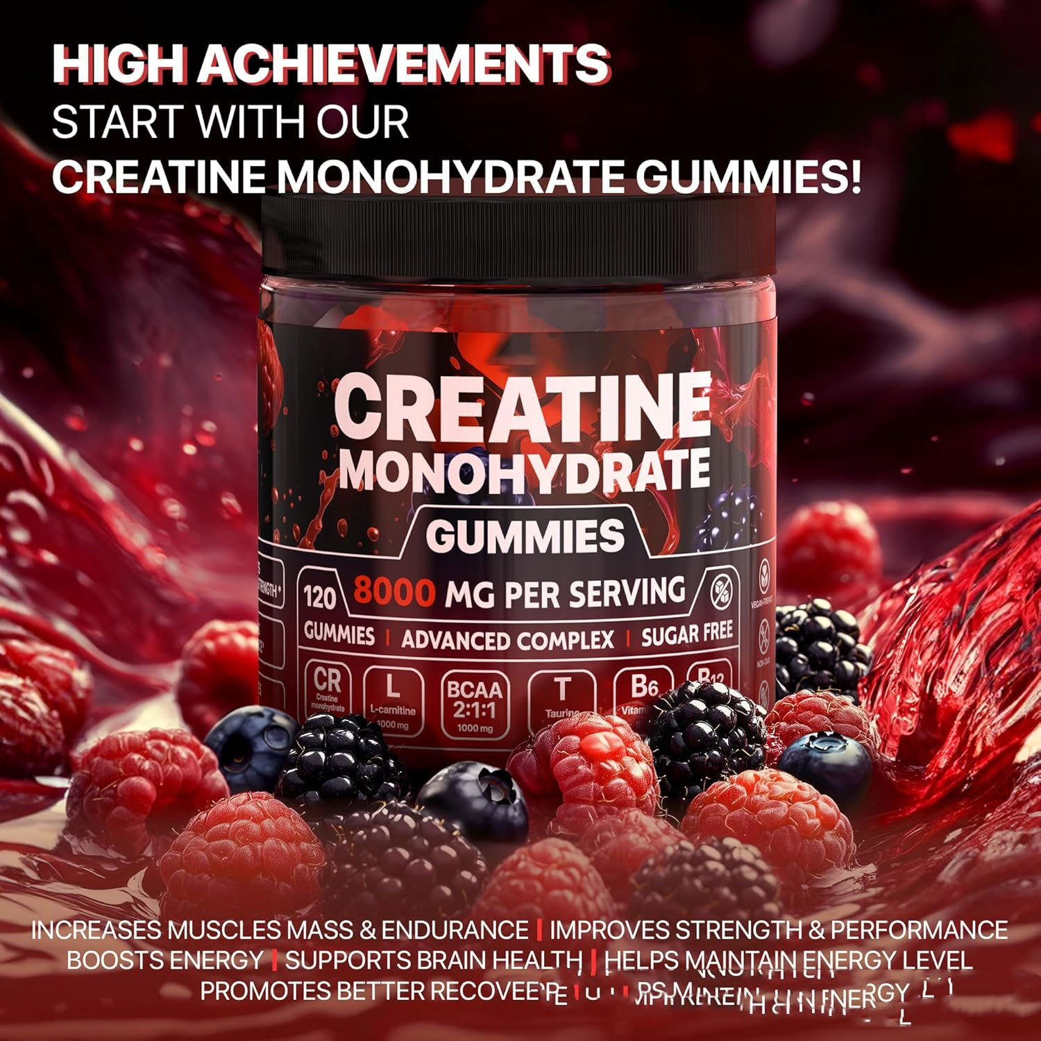 Preworkout Creatine Monohydrate Flavored Gummies